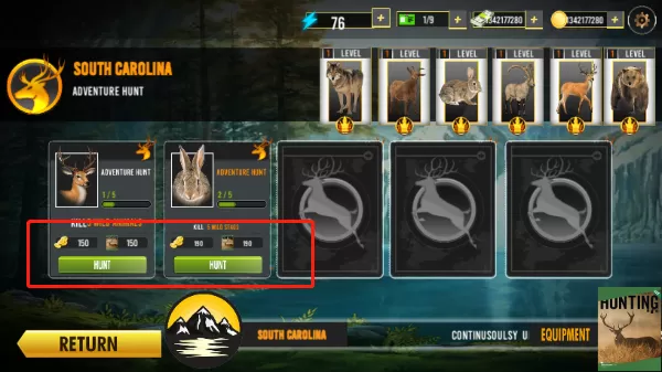 十字弓狩猎：野生动物